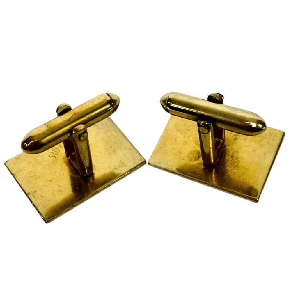 Cufflinks SWANK and FOSTER Contemporary Gold tone Silver tone with Blue stone